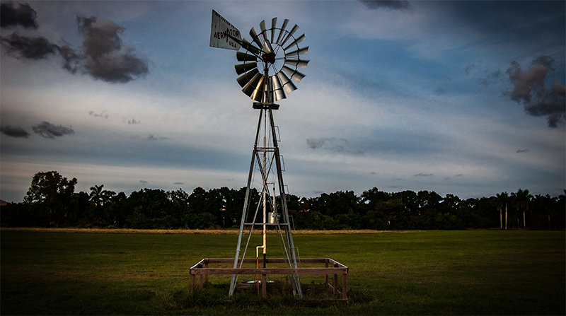 The Davie Land Trust donated and installed the windmill at Robbins Lodge